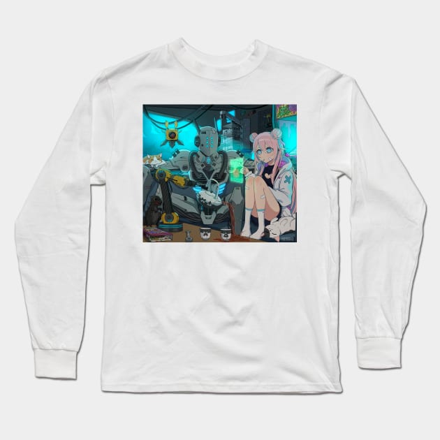 robot Long Sleeve T-Shirt by SUONIKO